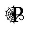 Letter P Spiderweb Decal Sticker for tumblers walls cars trucks windows wood metal plastic plates cups christmas gifts product 1